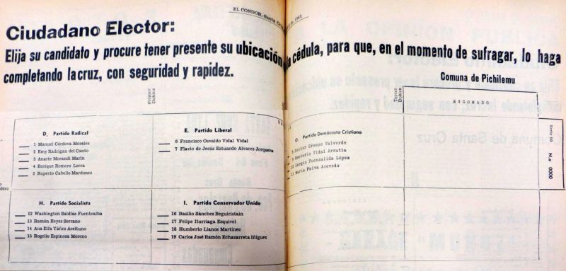 Archivo:Cédula de votación 1963 Pichilemu.jpg